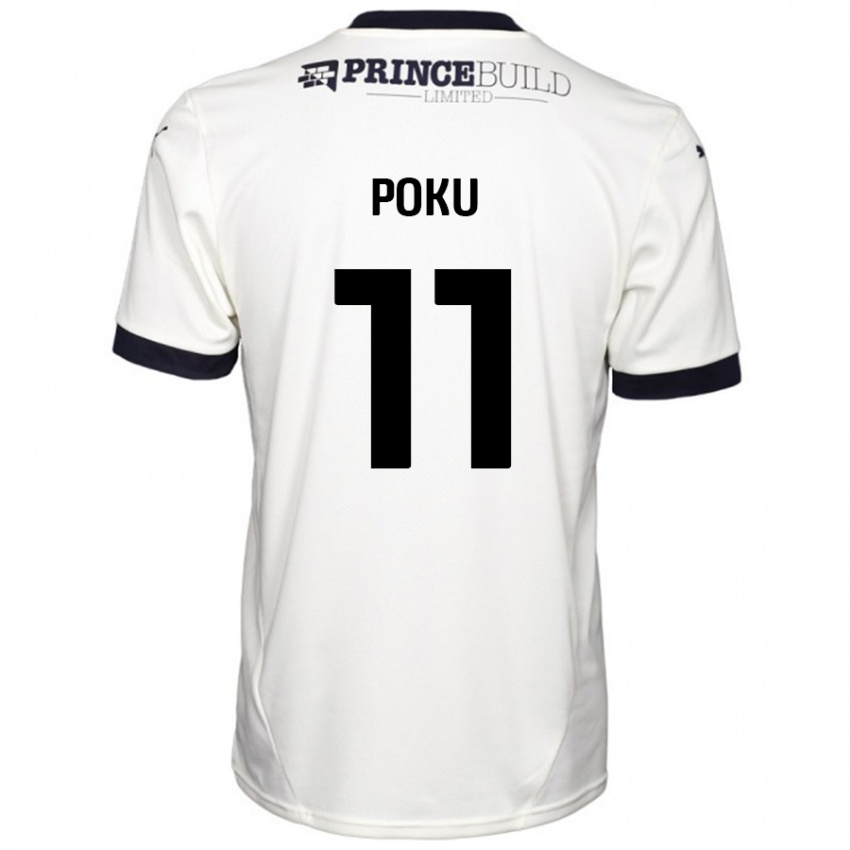 Criança Camisola Kwame Poku #11 Fora De Branco Preto Alternativa 2024/25 Camisa