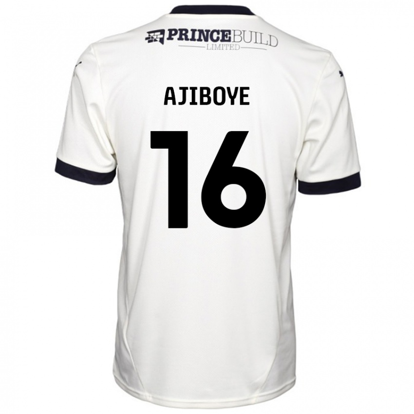 Criança Camisola David Ajiboye #16 Fora De Branco Preto Alternativa 2024/25 Camisa