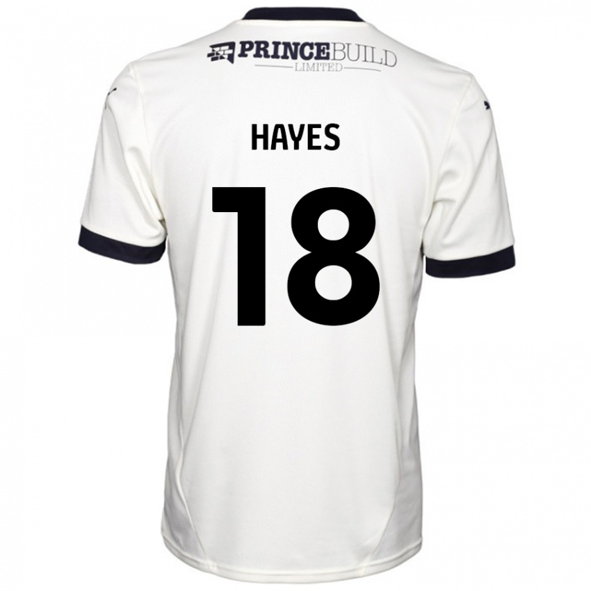 Criança Camisola Cian Hayes #18 Fora De Branco Preto Alternativa 2024/25 Camisa