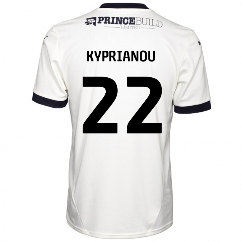 Criança Camisola Hector Kyprianou #22 Fora De Branco Preto Alternativa 2024/25 Camisa