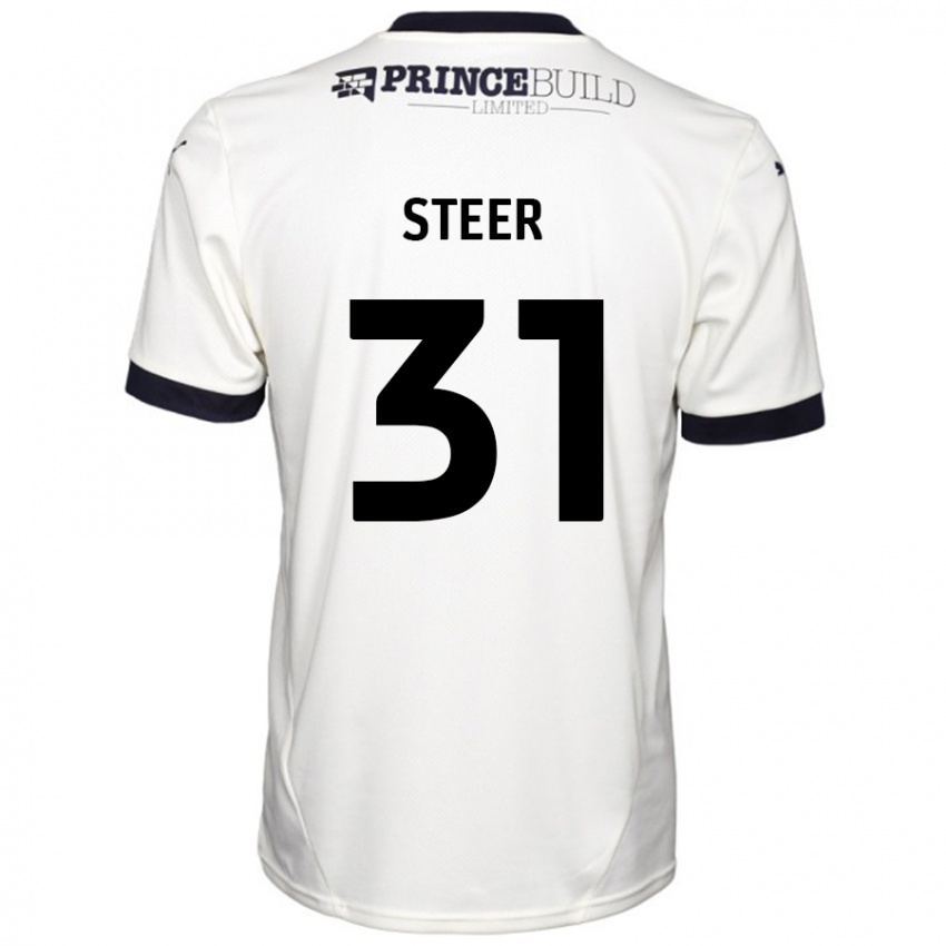 Criança Camisola Jed Steer #31 Fora De Branco Preto Alternativa 2024/25 Camisa