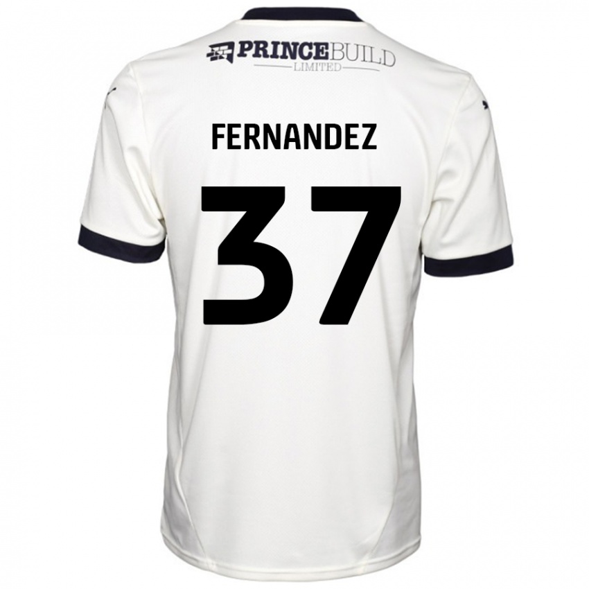 Criança Camisola Emmanuel Fernandez #37 Fora De Branco Preto Alternativa 2024/25 Camisa