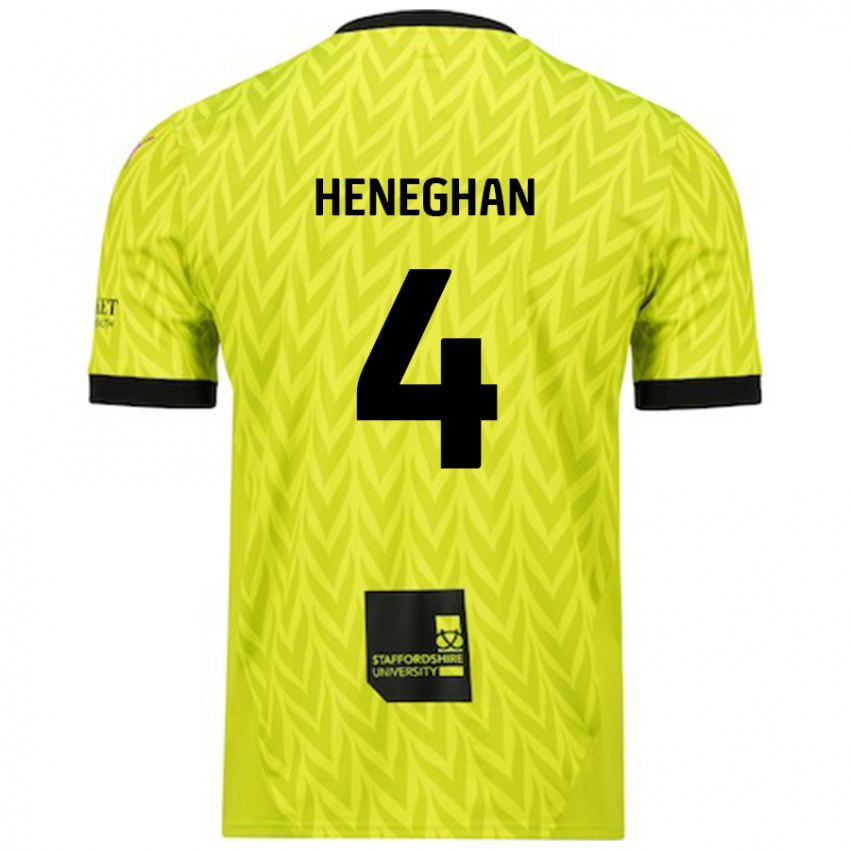 Criança Camisola Ben Heneghan #4 Verde Fluorescente Alternativa 2024/25 Camisa