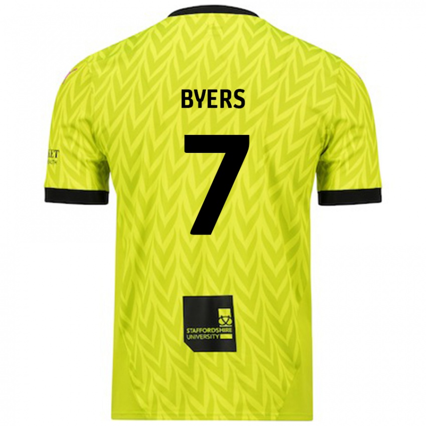 Criança Camisola George Byers #7 Verde Fluorescente Alternativa 2024/25 Camisa