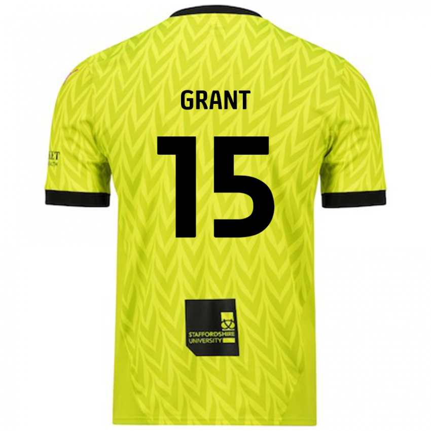 Criança Camisola Conor Grant #15 Verde Fluorescente Alternativa 2024/25 Camisa