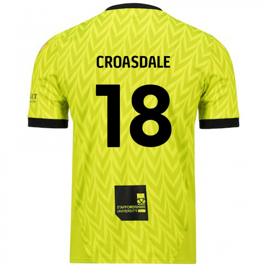 Criança Camisola Ryan Croasdale #18 Verde Fluorescente Alternativa 2024/25 Camisa