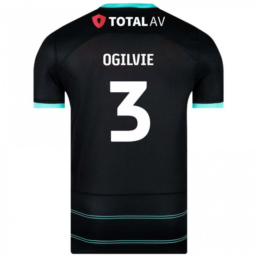 Criança Camisola Connor Ogilvie #3 Preto Alternativa 2024/25 Camisa