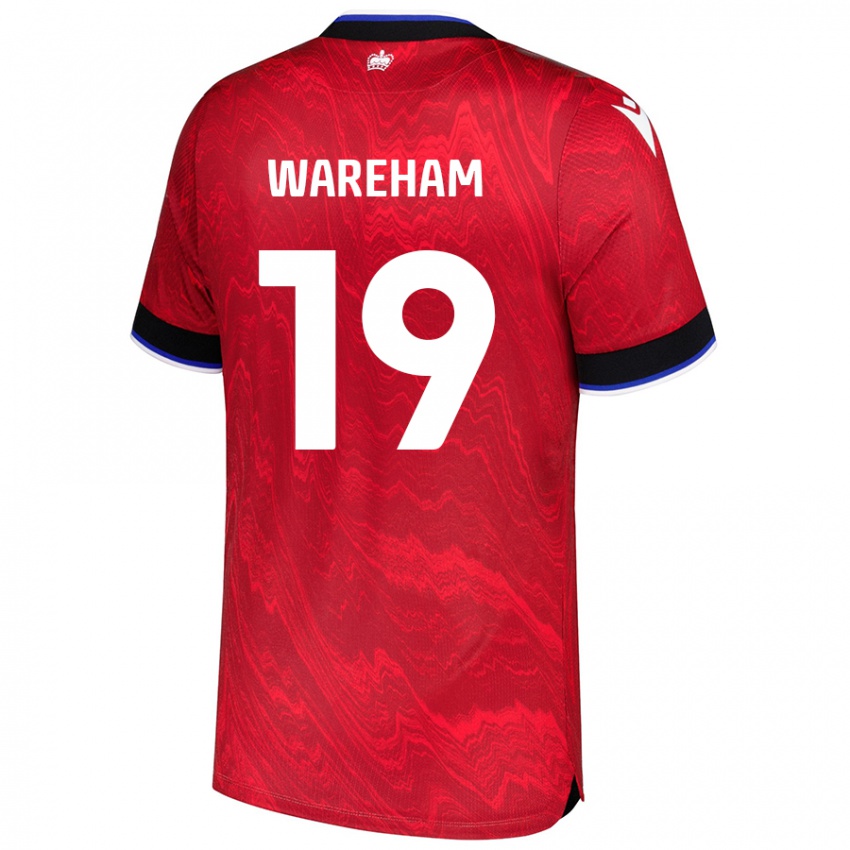 Criança Camisola Jayden Wareham #19 Vermelho Preto Alternativa 2024/25 Camisa