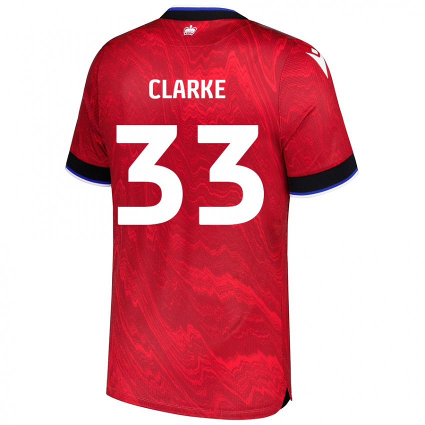 Criança Camisola John Clarke #33 Vermelho Preto Alternativa 2024/25 Camisa