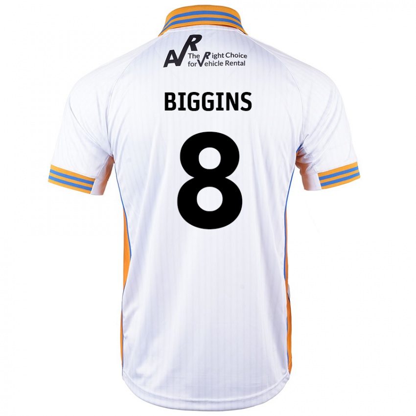 Criança Camisola Harrison Biggins #8 Branco Alternativa 2024/25 Camisa