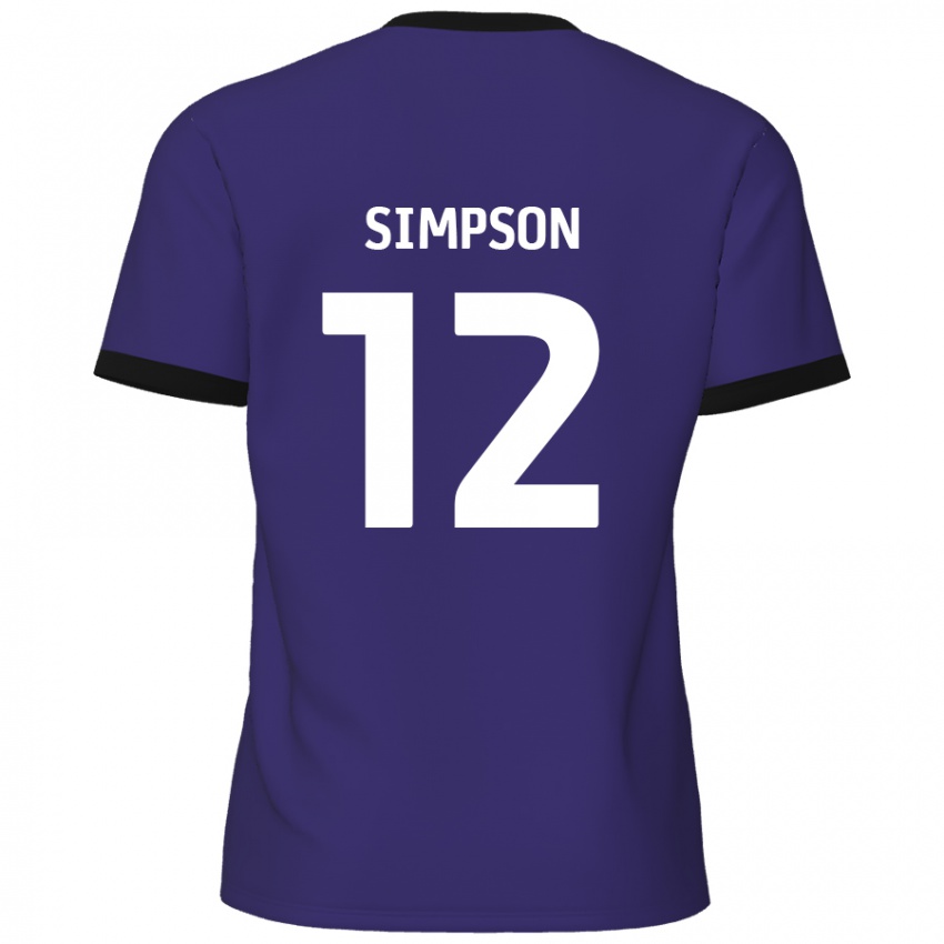 Criança Camisola Tyreece Simpson #12 Roxo Alternativa 2024/25 Camisa