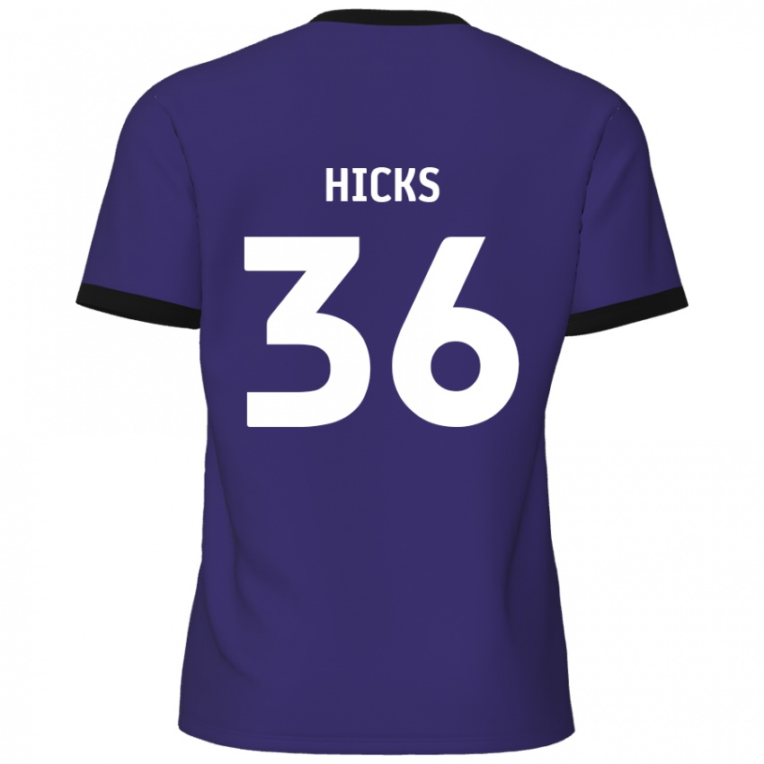 Criança Camisola David Hicks #36 Roxo Alternativa 2024/25 Camisa