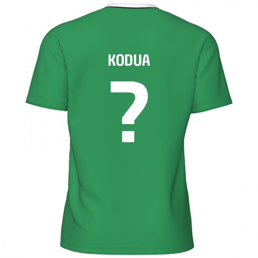 Criança Camisola Gideon Kodua #0 Listras Brancas Verdes Alternativa 2024/25 Camisa