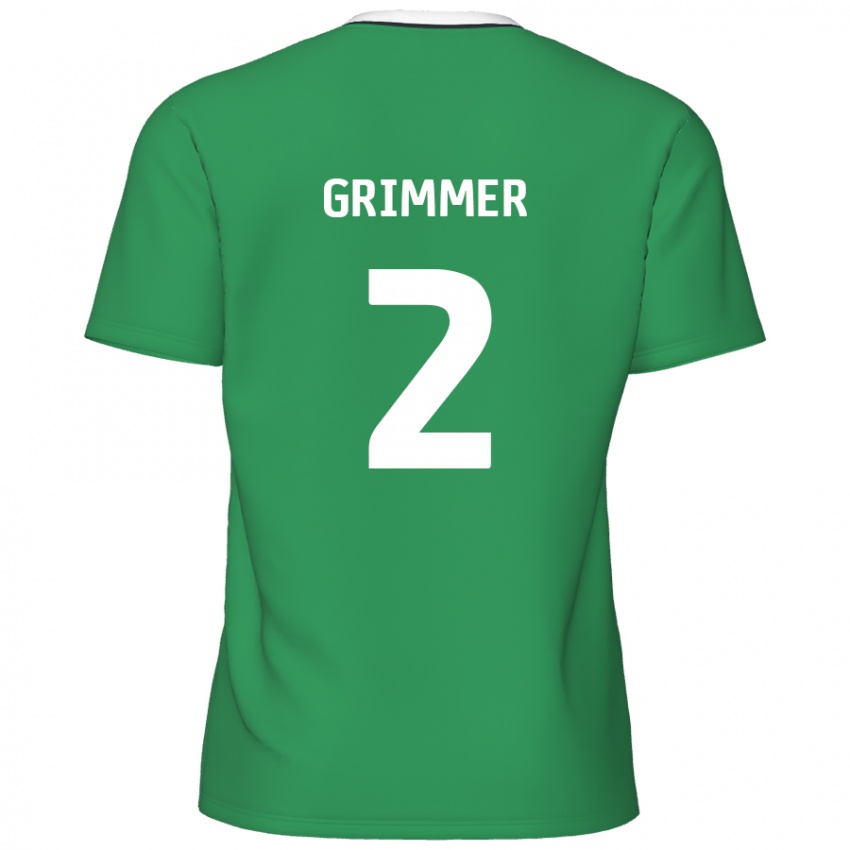 Criança Camisola Jack Grimmer #2 Listras Brancas Verdes Alternativa 2024/25 Camisa