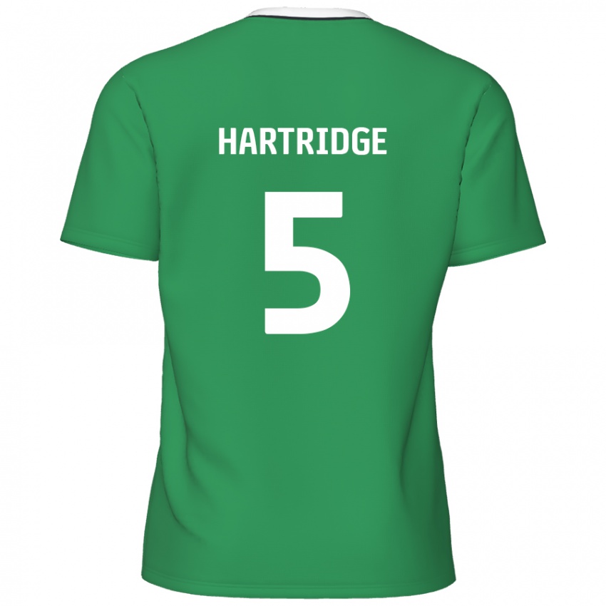 Criança Camisola Alex Hartridge #5 Listras Brancas Verdes Alternativa 2024/25 Camisa