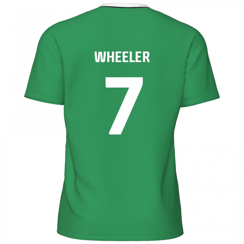 Criança Camisola David Wheeler #7 Listras Brancas Verdes Alternativa 2024/25 Camisa