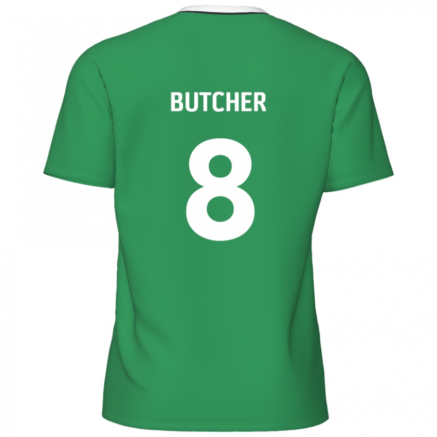 Criança Camisola Matt Butcher #8 Listras Brancas Verdes Alternativa 2024/25 Camisa