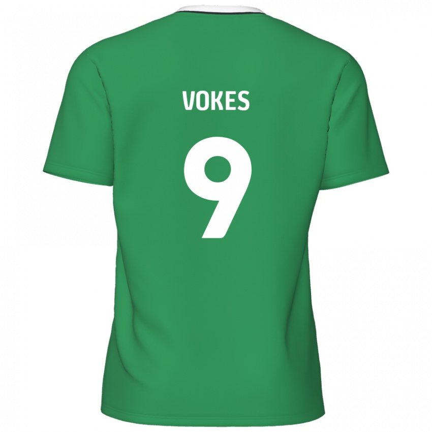 Criança Camisola Sam Vokes #9 Listras Brancas Verdes Alternativa 2024/25 Camisa