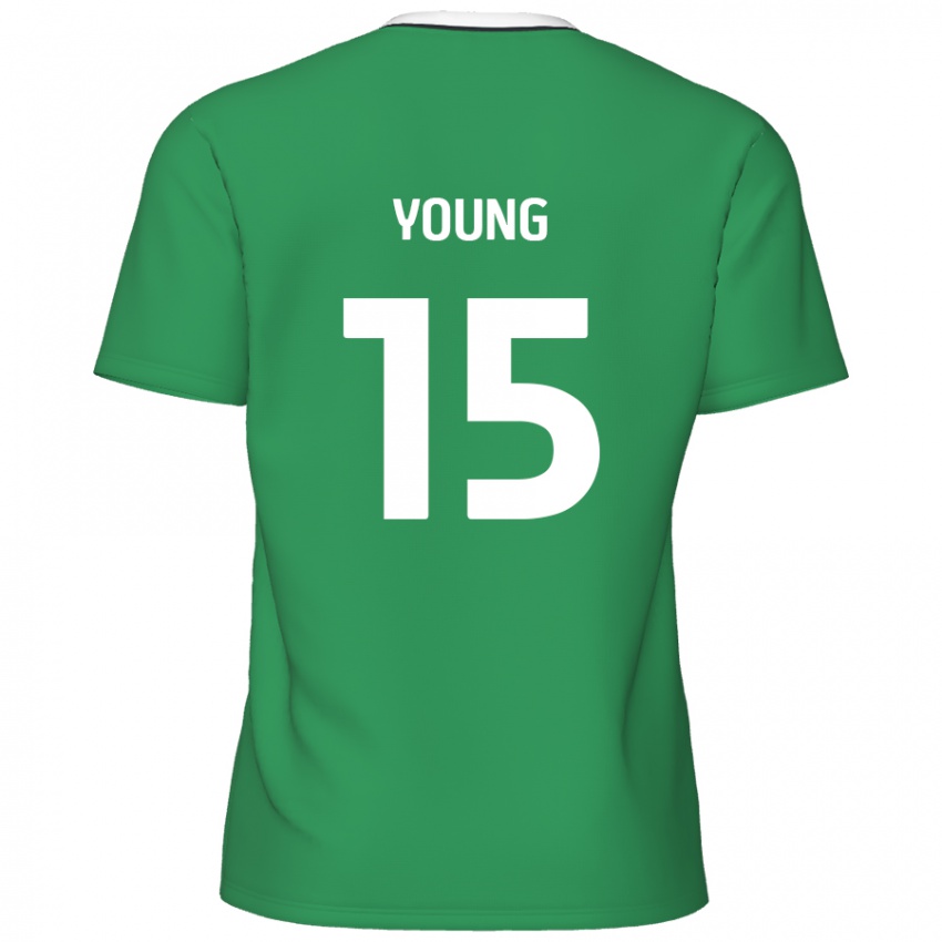 Criança Camisola Jack Young #15 Listras Brancas Verdes Alternativa 2024/25 Camisa