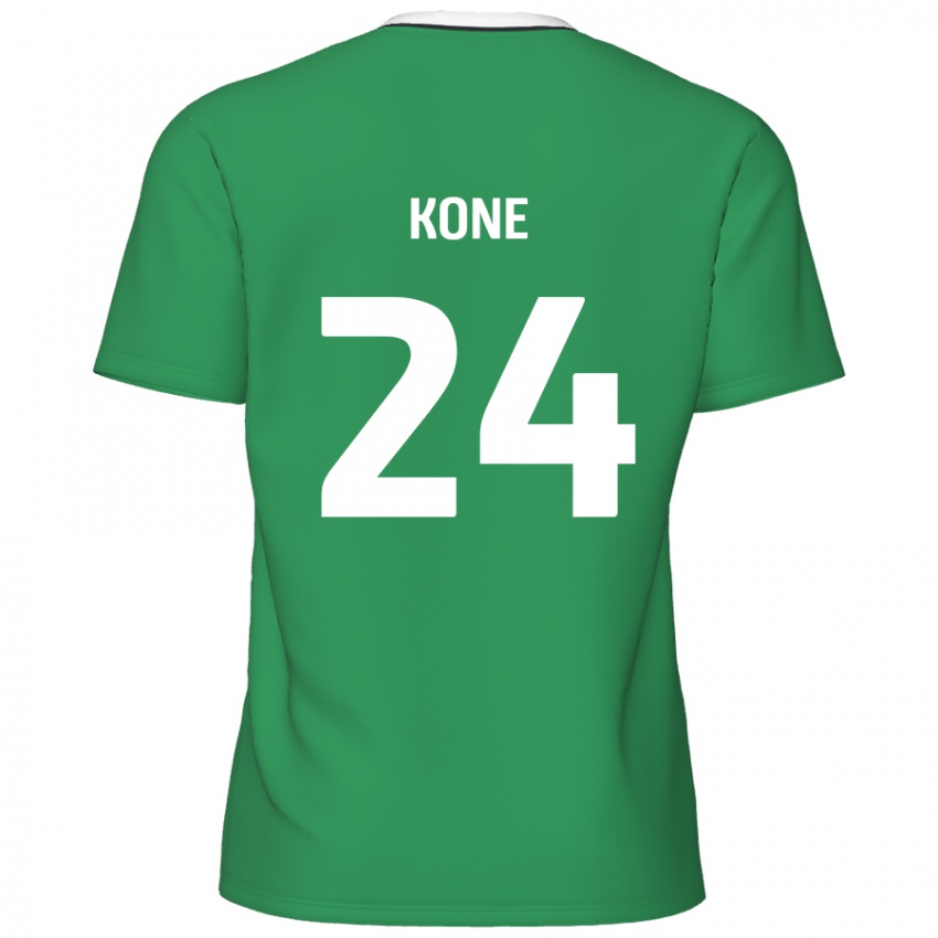 Criança Camisola Richard Kone #24 Listras Brancas Verdes Alternativa 2024/25 Camisa