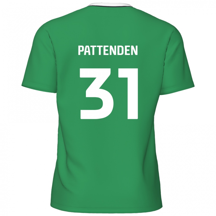 Criança Camisola Jasper Pattenden #31 Listras Brancas Verdes Alternativa 2024/25 Camisa