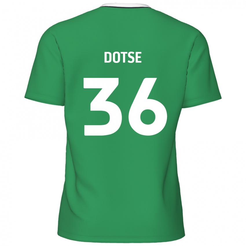 Criança Camisola Jahiem Dotse #36 Listras Brancas Verdes Alternativa 2024/25 Camisa