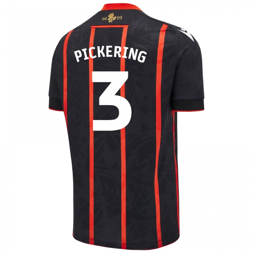 Criança Camisola Harry Pickering #3 Vermelho Preto Alternativa 2024/25 Camisa