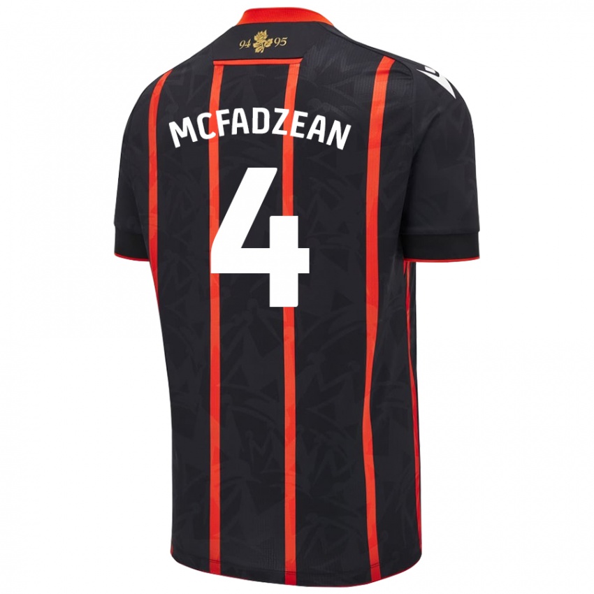 Criança Camisola Kyle Mcfadzean #4 Vermelho Preto Alternativa 2024/25 Camisa