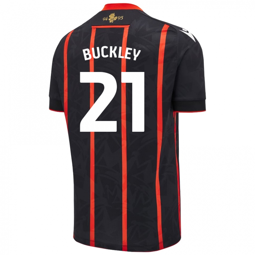 Criança Camisola John Buckley #21 Vermelho Preto Alternativa 2024/25 Camisa