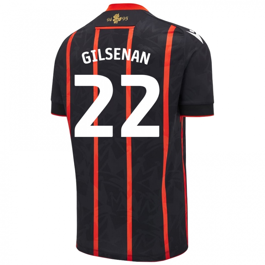 Criança Camisola Zak Gilsenan #22 Vermelho Preto Alternativa 2024/25 Camisa