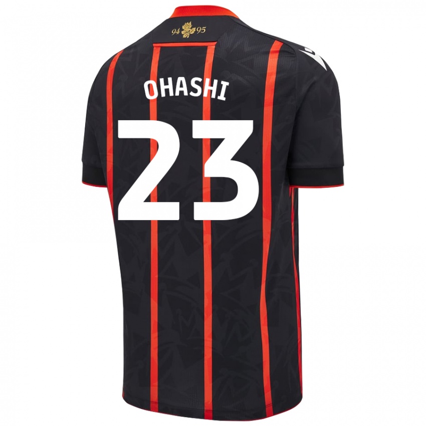 Criança Camisola Yuki Ohashi #23 Vermelho Preto Alternativa 2024/25 Camisa