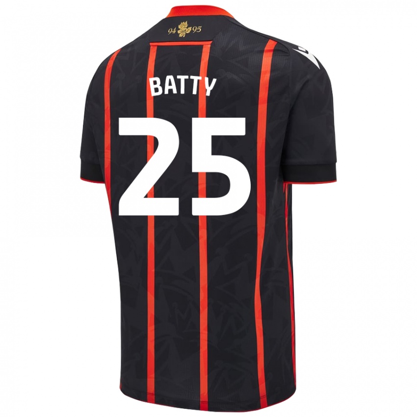 Criança Camisola Jake Batty #25 Vermelho Preto Alternativa 2024/25 Camisa