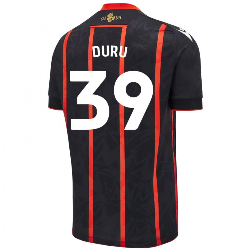 Criança Camisola Leo Duru #39 Vermelho Preto Alternativa 2024/25 Camisa