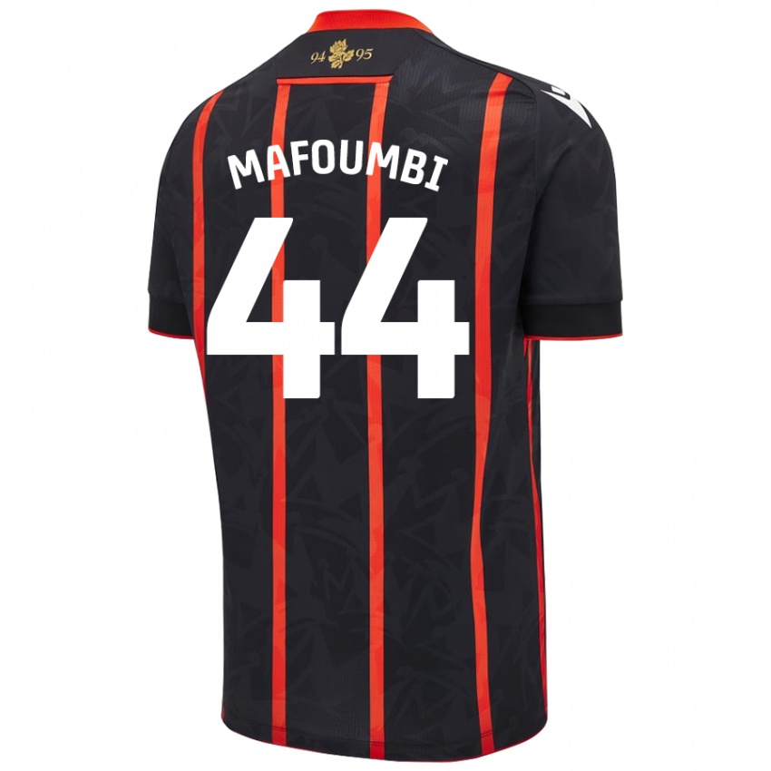 Criança Camisola Exaucé Mafoumbi #44 Vermelho Preto Alternativa 2024/25 Camisa