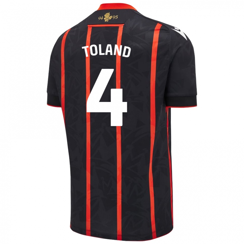 Criança Camisola Tyler Toland #4 Vermelho Preto Alternativa 2024/25 Camisa