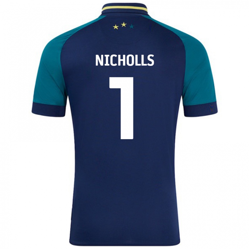 Criança Camisola Lee Nicholls #1 Verde Da Marinha Verde Alternativa 2024/25 Camisa