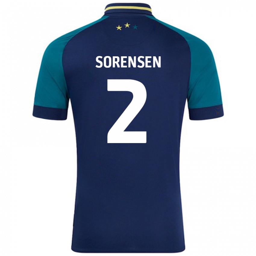 Criança Camisola Lasse Sörensen #2 Verde Da Marinha Verde Alternativa 2024/25 Camisa