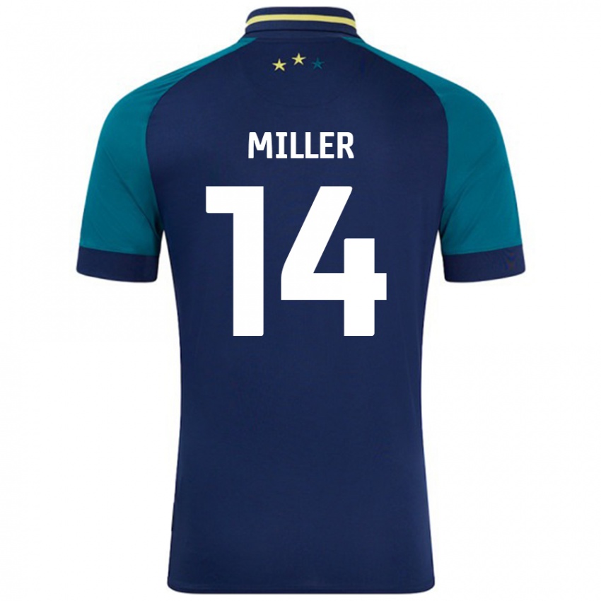 Criança Camisola Mickel Miller #14 Verde Da Marinha Verde Alternativa 2024/25 Camisa