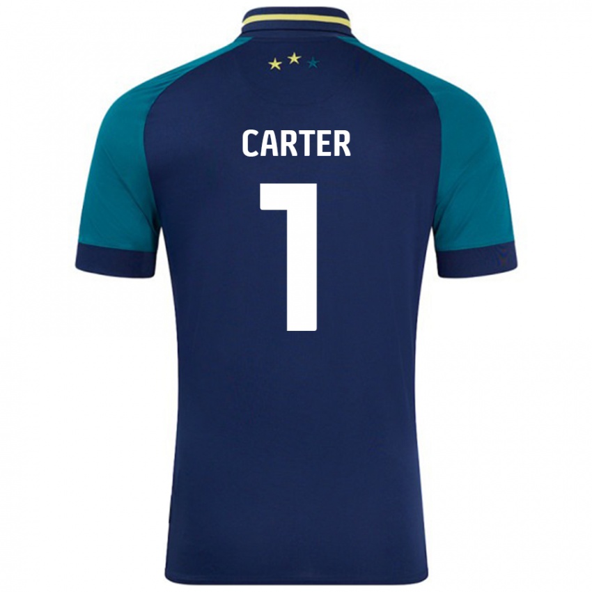 Criança Camisola Laura Carter #1 Verde Da Marinha Verde Alternativa 2024/25 Camisa