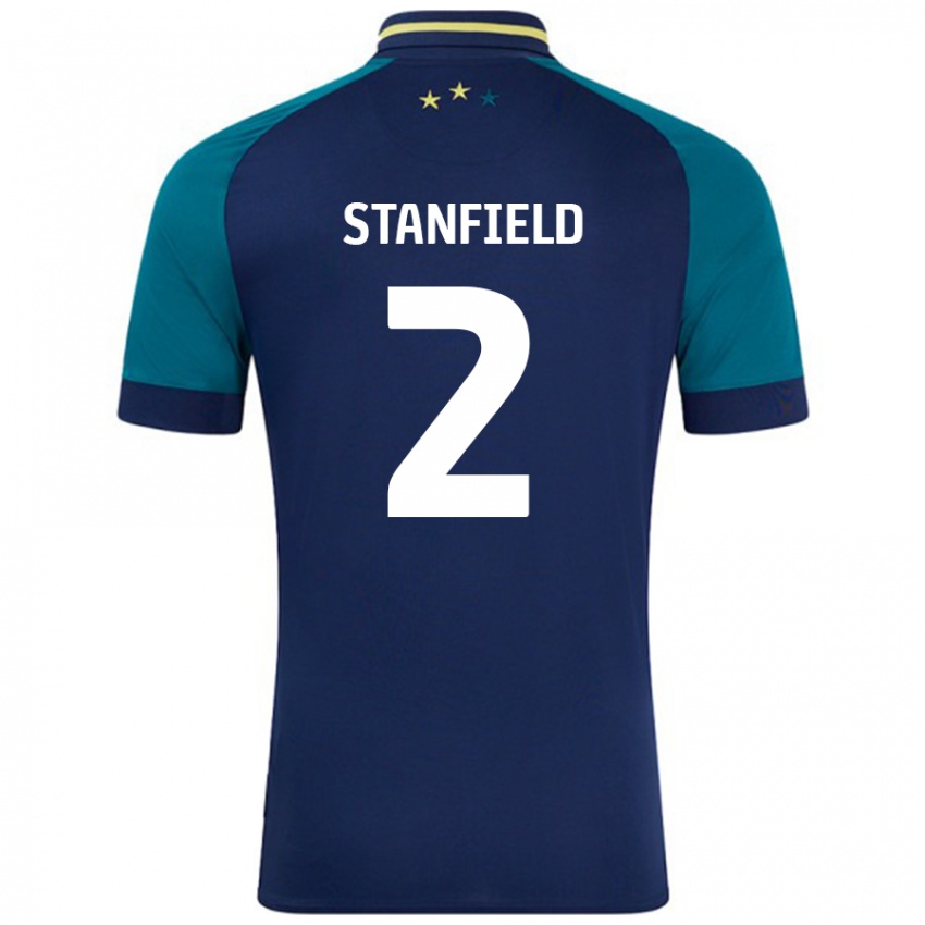 Criança Camisola Beth Stanfield #2 Verde Da Marinha Verde Alternativa 2024/25 Camisa