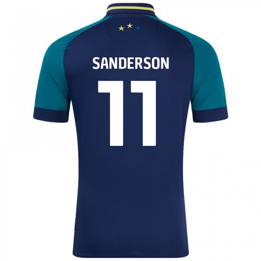 Criança Camisola Brittany Sanderson #11 Verde Da Marinha Verde Alternativa 2024/25 Camisa