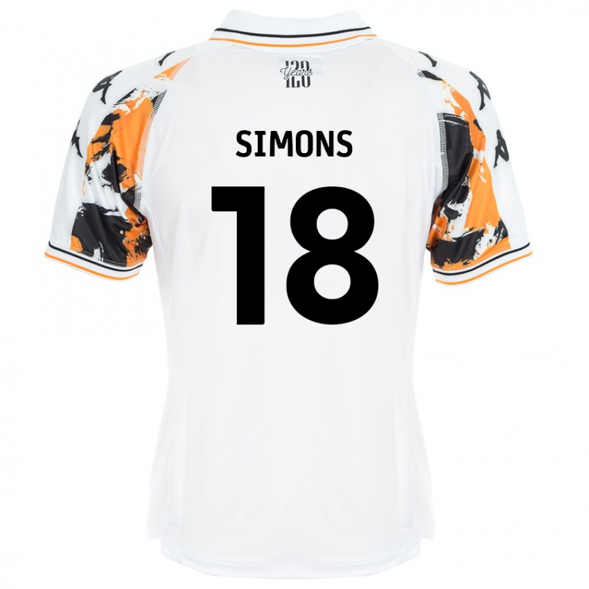 Criança Camisola Xavier Simons #18 Branco Alternativa 2024/25 Camisa