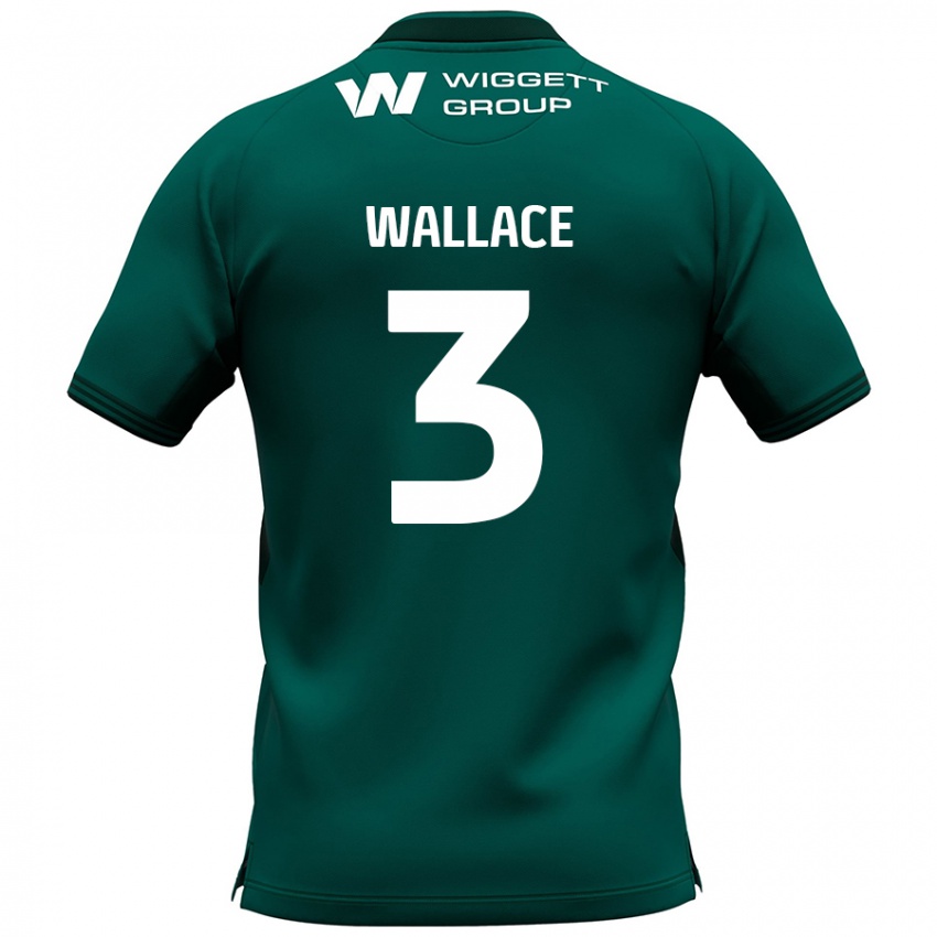 Criança Camisola Murray Wallace #3 Verde Alternativa 2024/25 Camisa