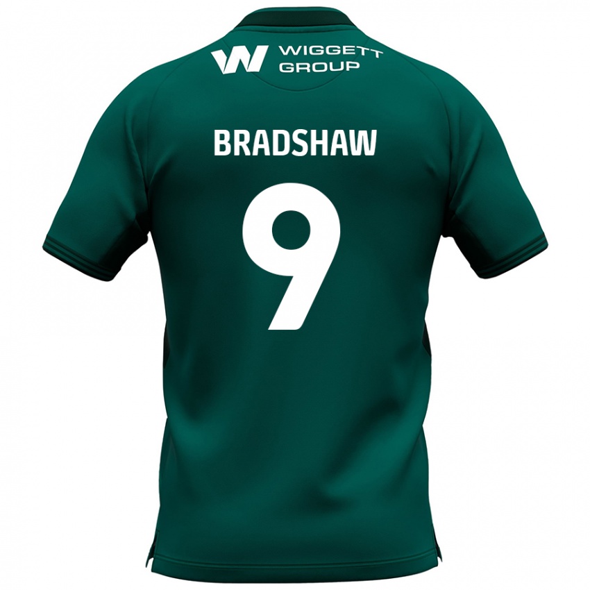 Criança Camisola Tom Bradshaw #9 Verde Alternativa 2024/25 Camisa