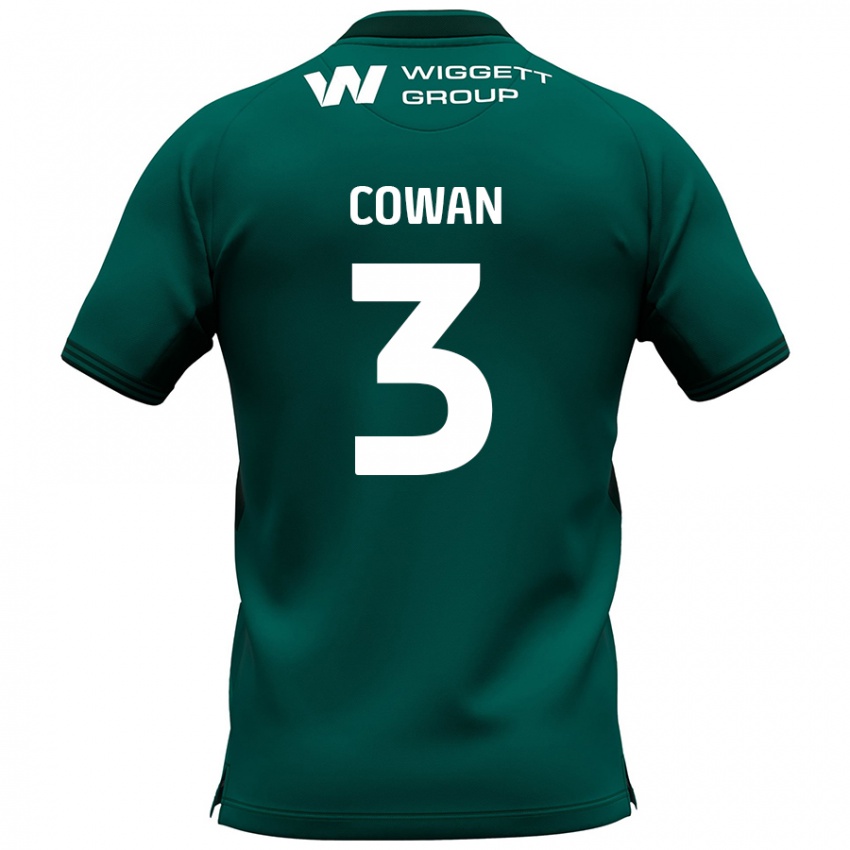 Criança Camisola Leanne Cowan #3 Verde Alternativa 2024/25 Camisa