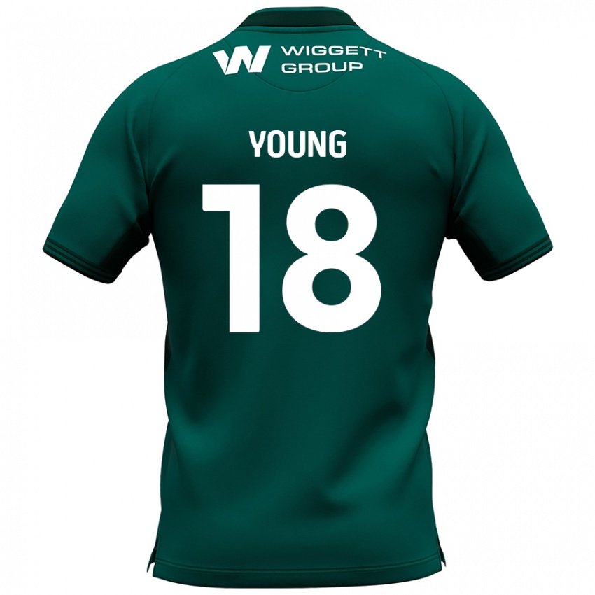 Criança Camisola Michelle Young #18 Verde Alternativa 2024/25 Camisa