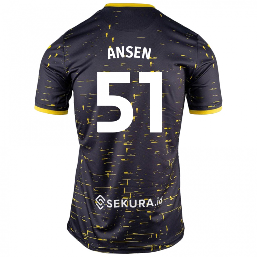 Criança Camisola Caleb Ansen #51 Amarelo Preto Alternativa 2024/25 Camisa