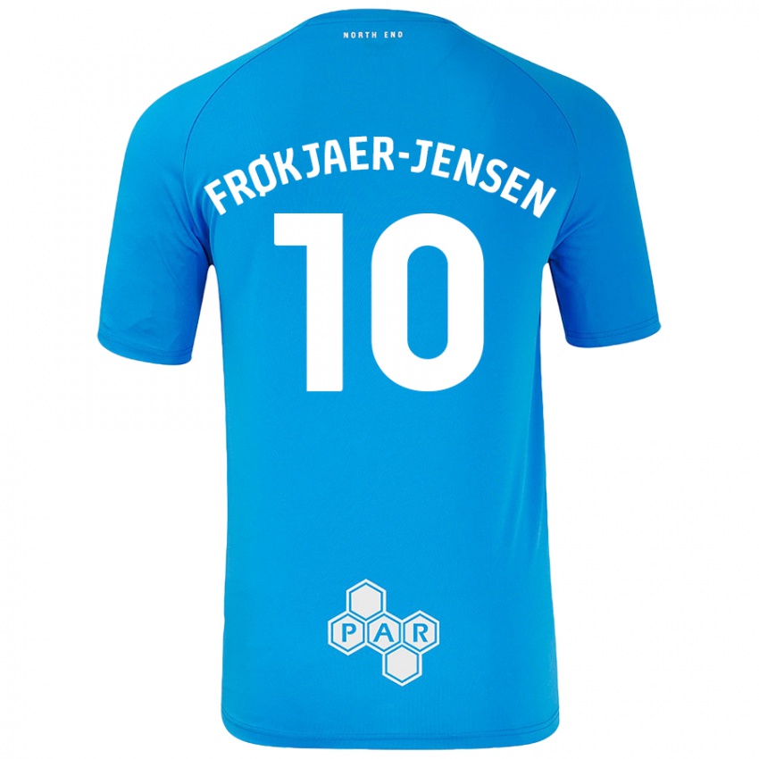 Criança Camisola Mads Frøkjaer-Jensen #10 Céu Azul Alternativa 2024/25 Camisa