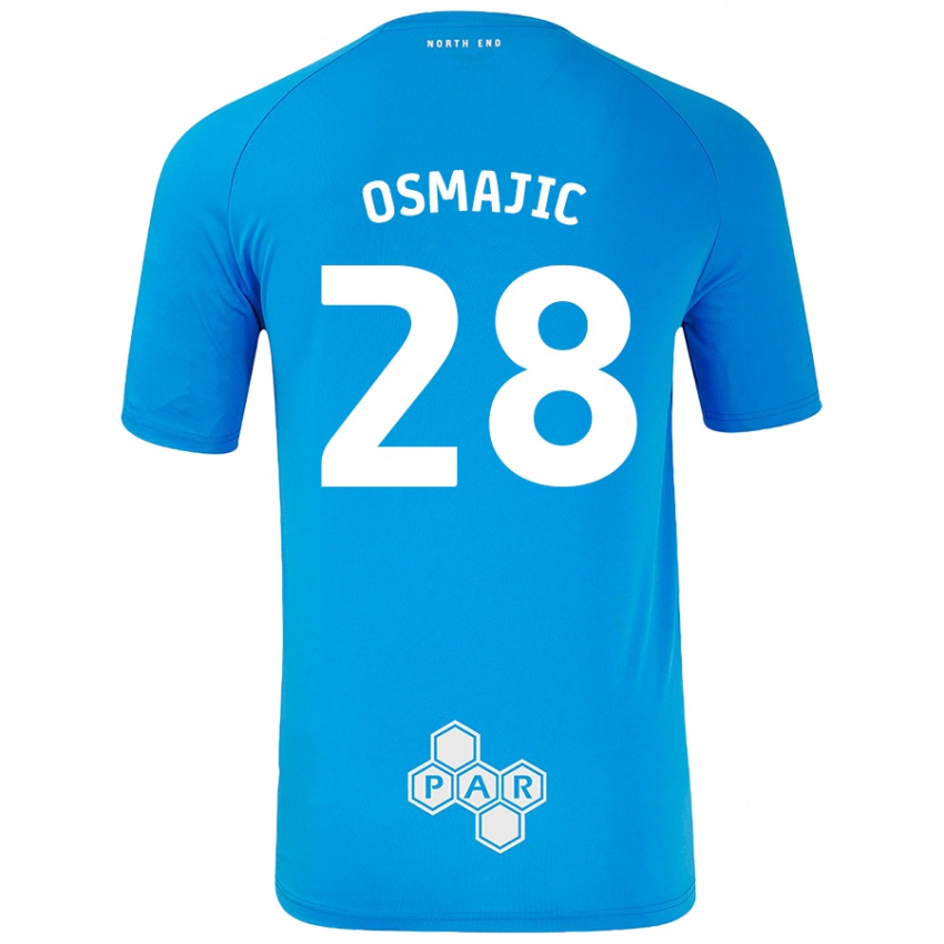 Criança Camisola Milutin Osmajic #28 Céu Azul Alternativa 2024/25 Camisa