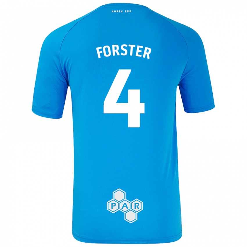 Criança Camisola Hannah Forster #4 Céu Azul Alternativa 2024/25 Camisa